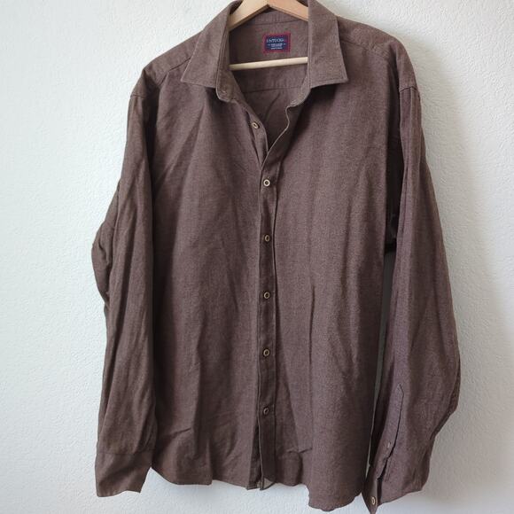 UNTUCKit Mens Button Down Shirt Brown XXXL 3X 100% Cotton Mid-Weight - Picture 5 of 6